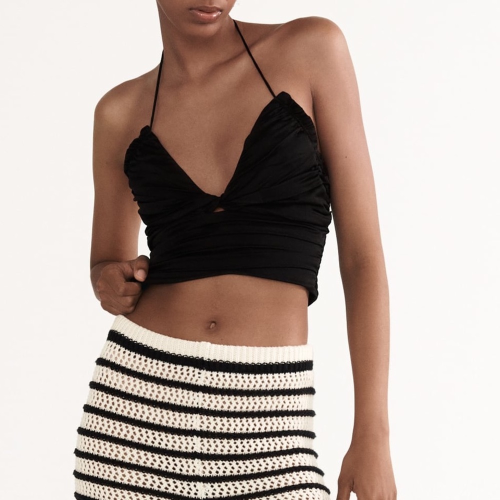 NWT Zara draped crop top